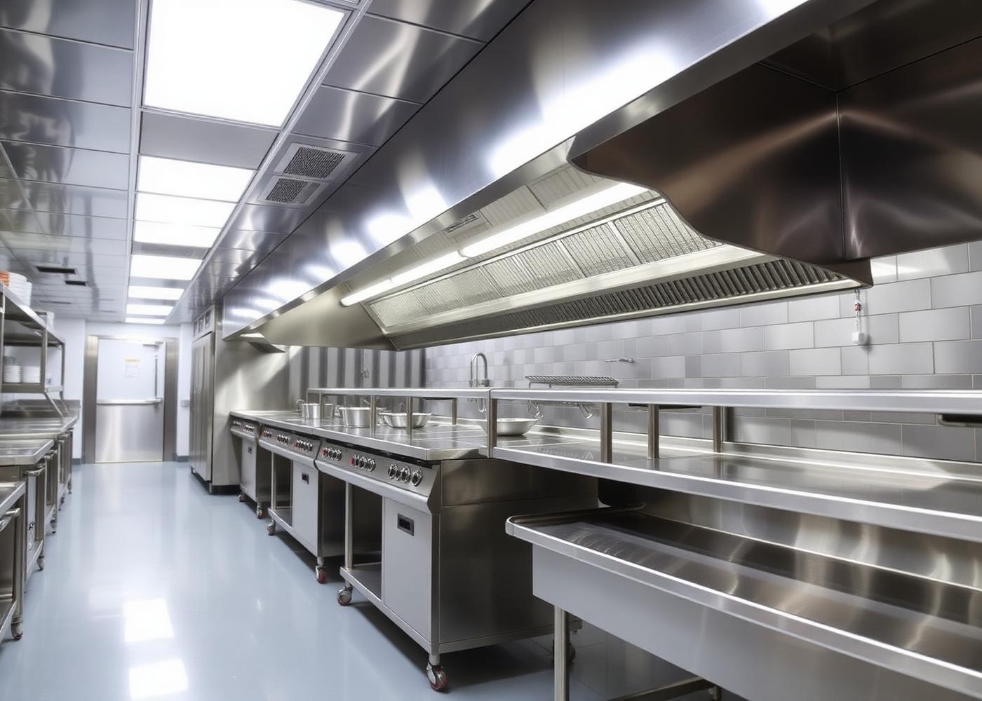 Clean commercial kitchen maintained under a ProGuard commercial pest management program
